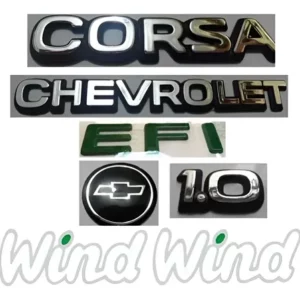 Kit Emblemas Corsa 1.0 Chevrolet Efi 2- Wind Adesivo Mala Gm