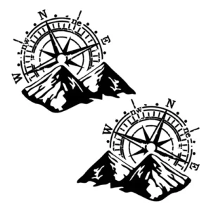 Adesivo Bússola Rosa Dos Ventos Troller Jeep Jipe 4x4 (par)