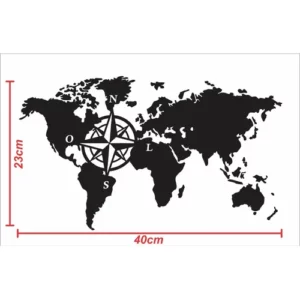Adesivo Moto Mapa Mundi Rosa Dos Ventos 40cm Mat. Automotivo