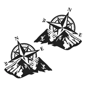 Adesivo Bússola Rosa Dos Ventos 2 Jeep / Troller (par)