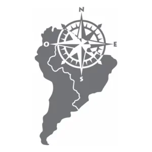 Adesivo Rosa Dos Ventos America Do Sul Grafite Grafite