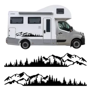 Par Adesivos Motorhome Trailer Kombi Montanhas Decorativo