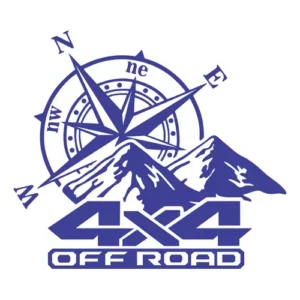 Adesivo Rosa Dos Ventos 4x4 Vinil 43x37cm Troller Jeep (par)