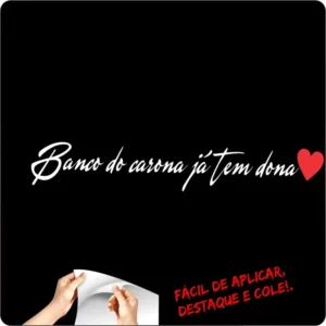 Adesivos Frase Soleira Banco Carona 40x6cm