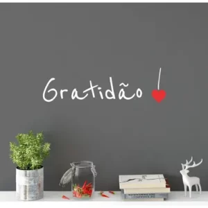 Adesivo Decorativo De Parede Motivacional Gratidão Cor Branco