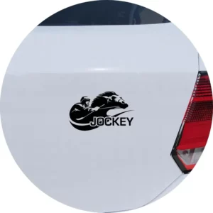Adesivo De Carro Jockey Montando Cavalo