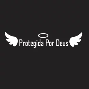Adesivo Protegida Por Deus Branco 30cm Para Carro Moto