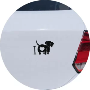 Adesivo De Carro Love Cachorro Dachshund