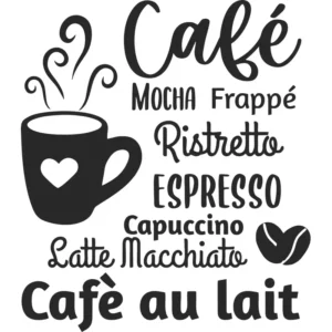 Adesivo Decorativo Cantinho do Café Foscauto Preto Fosco 55x48cm