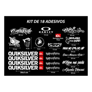 Adesivo Osascorte - Quiksilver Kit De 18 Adesivos