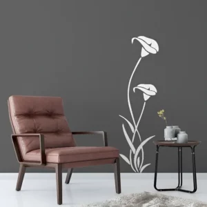 Adesivo Decorativo Com Detalhes E Flores Cor Branco