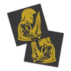 Adesivos P/ Carro 2 Unidaes Amarelo Guerreiro Espartano