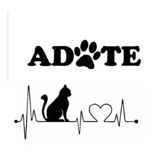Kit 2 Adesivos Carro Pet Gato Coração Adote Patinha Dog