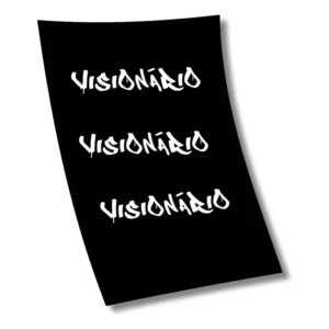 Kit 3 Adesivos Visionário Buzeira Moto Carro Bike 18x3cm