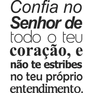 Adesivo Parede Frase Versículos Bíblia Provérbios 3:5 Grande