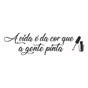 Adesivo Decorativo Frase Vida Cor Preto Foscauto 90x25cm Parede