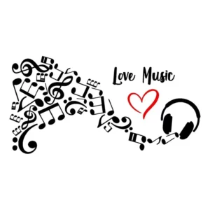 Adesivo De Parede - Notas Musica Fone Clave Partitura Música