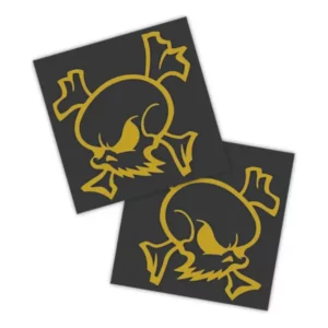 Adesivos P/ Carro 2 Unidaes Amarelo Caveira Agressiva