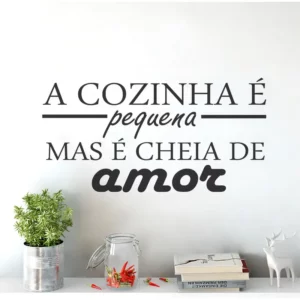 Adesivo De Parede Decorativo Cozinha É Pequena Cor Preto