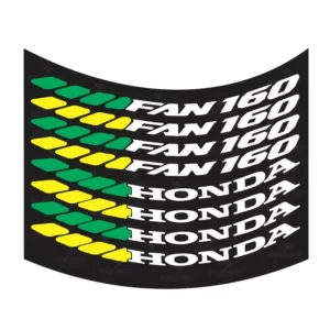 Kit 8 Adesivos Aro Fan 160 Rumo Ao Hexa Verde E Amarelo