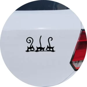 Adesivo De Carro Três Gatos Curiosos Espiando