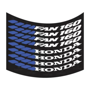 Kit 8 Adesivos Aro Fan 160 Detalhe Azul
