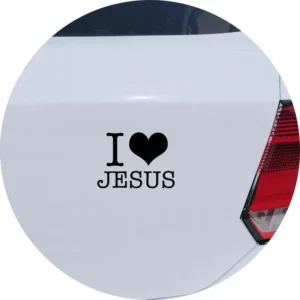 Adesivo Carro Moto Vidro Eu Amo Jesus Frase Cristã