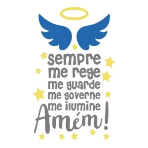 Adesivo De Parede Menino Quarto Infantil Oração Santo Anjo