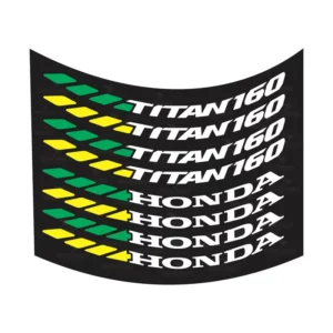 Kit 8 Adesivos Aro Titan 160 Rumo Ao Hexa Amarelo Verde