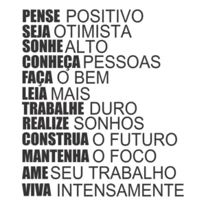 Adesivo Decorativo Parede Pense Positivo Viva Intensamente