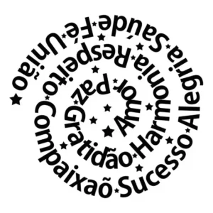 Adesivo Frase Parede Amor Paz Gratidão Saúde Fé Espiral