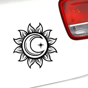 Conjunto De Adesivos P/ Carro - Sol E Lua Estrela Arte