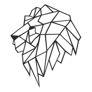 Adesivo De Parede Animal Poligonal Leão Mod. 03