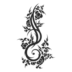 Adesivo Parede Preto Fosco Foscauto Floral Arabesco Decoração 80x47cm