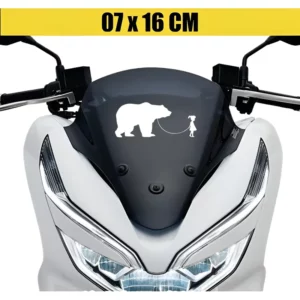 Adesivo Para Moto Capacete - Minina E Urso
