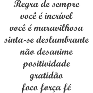 Adesivo Parede Frases Motivação Estética Gratidão Foco Força