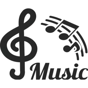Adesivo Parede Notas Musicais Clave Music Preto Fosco Foscauto 80x65cm