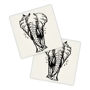 Kit 2 Lados Adesivo Carro Preto | Elefante Galho Árvore