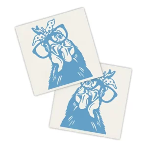 Adesivos P/ Carro 2 Unidaes Azul Galinha Descolada