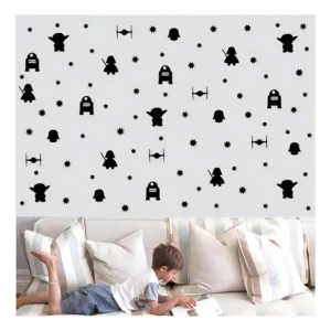 Kit de Adesivos Star Wars Rcv com 80 Unidades para Parede