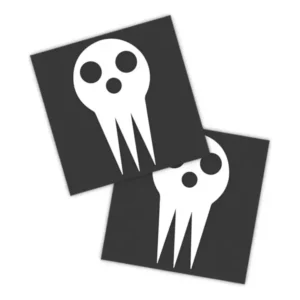 Adesivos P/ Carro 2 Unidaes Branco Soul Eater Símbolo