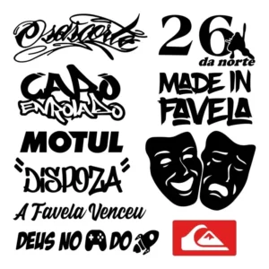 Kit 10 Adesivos Grau  + Brindes Sortidos