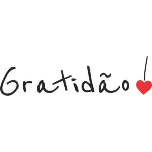 Adesivo De Parede Frase Gratidão Coração 80cm