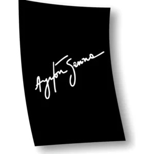 2 Adesivos Ayrton Senna Assinatura Carro Moto Bike 12x5cm
