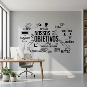 Adesivo Decorativo Parede Empresa Nossos Objetivo (160x90cm)