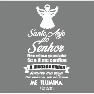 Adesivo Decorativo De Parede Oração Santo Anjo Do Senhor Cor Branco