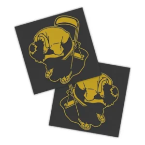 Adesivos P/ Carro 2 Unidaes Amarelo Curva De Respeito