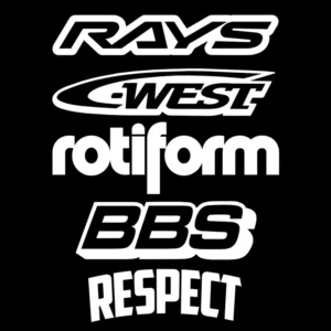 5 Adesivos Automotivos Rays C-west Respect Rotiform Bbs