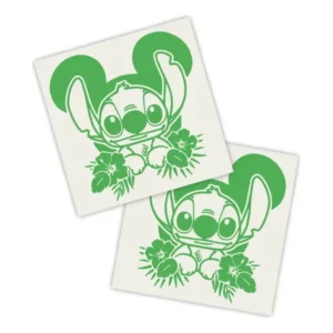 Adesivos P/ Carro 2 Unidaes Verde Stitch Havaiano