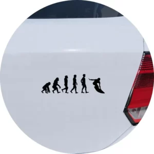 Adesivo Carro Moto Vidro Evolução Ser Humano Surf